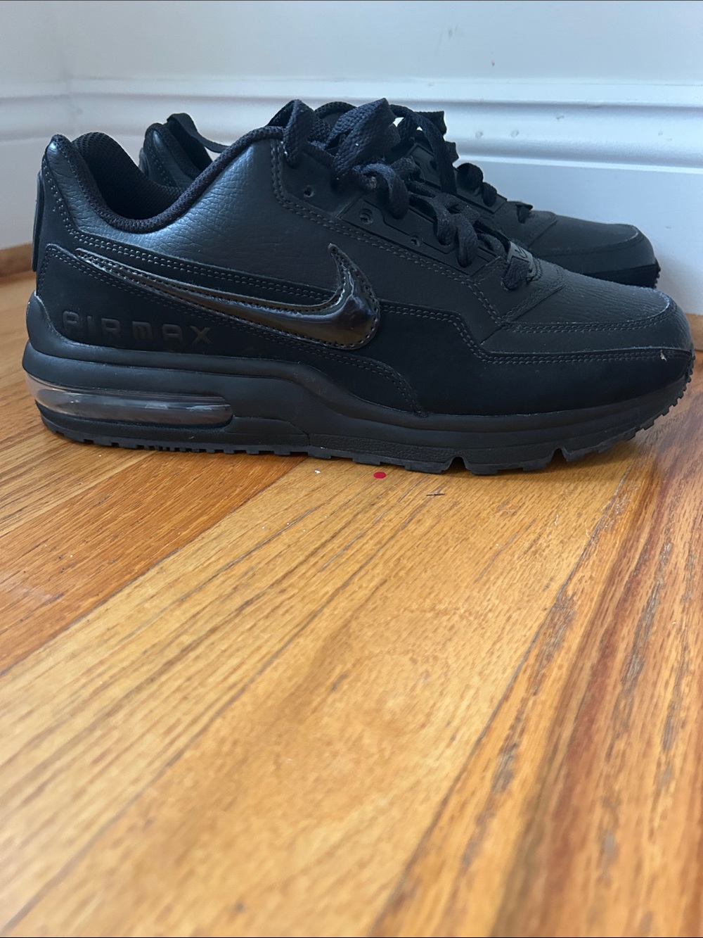 Nike Men’s Air Max All-Black Leather Athletic Sneakers